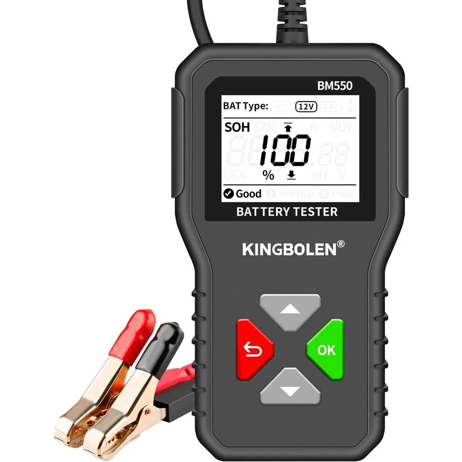 Kingbolen BM550 - comprobador de baterías de 6, 12 y 24 V