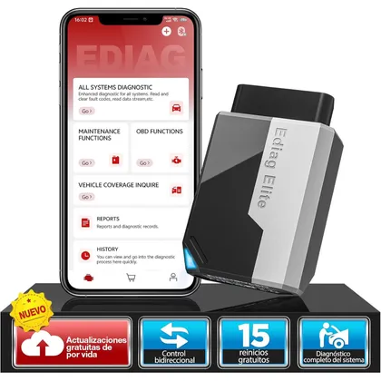 Kingbolen Ediag Elite - diagnosis OBD2 Bluetooth en el móvil