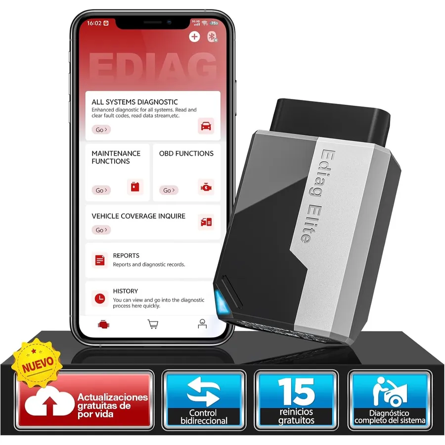 Kingbolen Ediag Elite - diagnosis OBD2 Bluetooth en el móvil