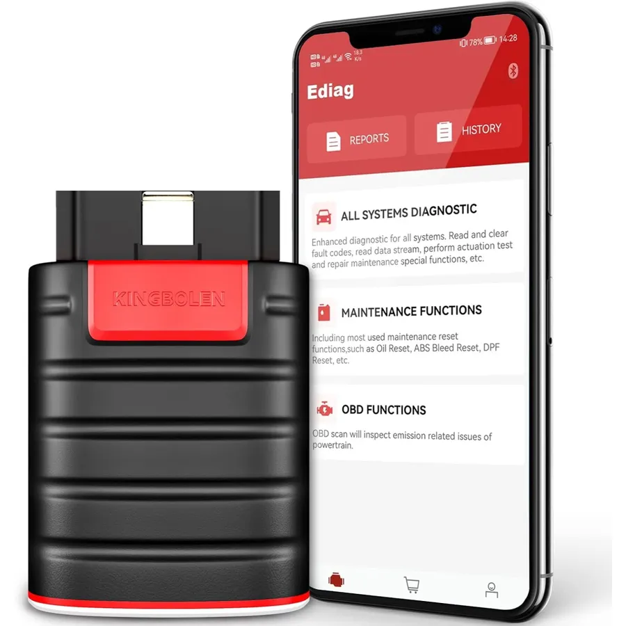 Kingbolen Ediag - lector OBD2 Bluetooth de todos los sistemas